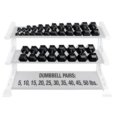 5-50 lb. Rubber Coated Hex Dumbbell Set, Shipping Included!