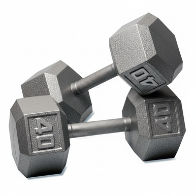 40 lb. Iron Hex Dumbbell Pair, Shipping Included! - FitnessFactory.com