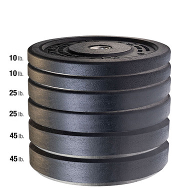 160 lb. Body-Solid Full Commercial Premium Bumper Plate Set, Made in the USA
