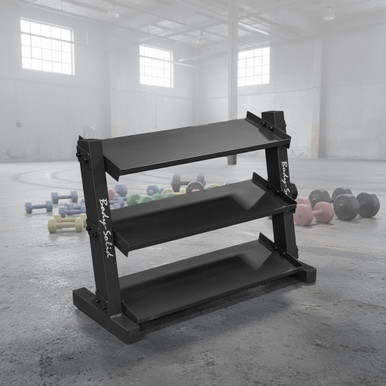 Body-Solid 3-Tier Vinyl/Neoprene Dumbbell Rack, Steel