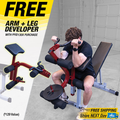 Powerline Adjustable Flat-Incline-Decline Bench with Leg Hold