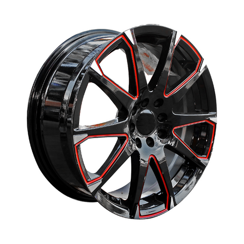 17 Inch x 4 Master Wheel Sidewinder Black Red Alloy Wheels