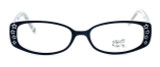 Front View of Converse Designer Blue Light Block Filter Reading Glasses I-DONT-KNOW Navy 49mm
