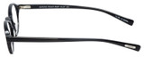 Side View of Eyebobs Board Stiff Designer Reading Eye Glasses in Gloss Black Ladies Round Full Rim Acetate 42 mm