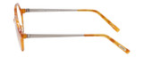 Side View of Eyebobs Hexed Designer Reading Eye Glasses in Orange Crystal Horn Marble Silver Unisex Round Full Rim Acetate 48 mm