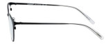 Side View of Eyebobs Jim Dandy Designer Reading Eye Glasses in Satin Black Crystal Unisex Round Full Rim Metal 50 mm