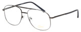 Profile View of Jubilee J5801 Designer Blue Light Blocking Eyeglasses in Gunmetal Black Mens Aviator Full Rim Metal 58 mm