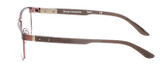 Side View of Ducks Unlimited Spear Designer Blue Light Blocking Eyeglasses in Brown Mens Rectangle Full Rim Metal 56 mm