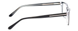 Side View of Big&Tall 21 Designer Progressive Lens Blue Light Blocking Eyeglasses in Black Crystal Mens Rectangle Full Rim Acetate 57 mm