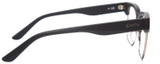 Side View of Smith Optics COASTER Designer Blue Light Blocking Eyeglasses in Matte Black Unisex Cateye Full Rim Stainless Steel 53 mm
