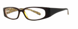 Profile View of Calabria Vivid 737 Designer Blue Light Blocking Glasses Black Leopard Women Oval