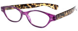 Front View of Calabria R544S Designer Blue Light Blocking Glasses in Purple-Tortoise Oval 50mm