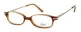 Profile View of Calabria Viv Kids Zaps 4 Designer Blue Light Blocking Glasses in Brown Oval 40mm