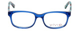 Front View of Calabria Viv Designer Blue Light Blocking Glasses 144 in Blue Ladies Square 48mm