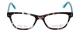 Front View of Calabria Viv Designer Blue Light Blocking Glasses 867 in Demi-Blue Cateye 52mm