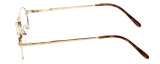 Front View of Flex Collection Designer Blue Light Blocking Glasses FL-30 Gold 48mm Women Round