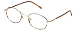 Profile View of FlexPlus Designer Blue Light Blocking Glasses Model 82 in Gold-Demi-Brown 50mm
