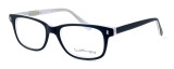 Profile View of Ernest Hemingway Designer Blue Light Block Glasses H4617 Matte-Black-White 52mm