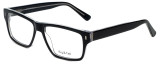 Profile View of Big&Tall Designer Blue Light Block Glasses 13 Square Black Crystal Acetate 58mm