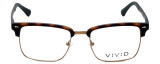 Front View of Calabria Viv Designer Blue Light Blocking Glasses Vivid-257 in Tortoise 52mm