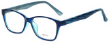 Profile View of Metro Designer Blue Light Block Glasses Metro-23-Blue in Blue 47mm Cateye 47mm
