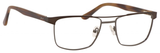Front View of Esquire EQ1565 Mens Rectangle Frame Progressive Blue Light Glasses in Brown 53mm