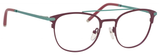 Front View of Ernest Hemingway H4832 Womens Progressive Blue Light Glasses Burgundy/Teal 49 mm