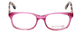 Front View of Calabria Viv Designer Progressive Lens Blue Light Glasses 144 in Pink Oval 48mm