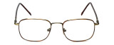 Front View of FlexPlus Designer Progressive Blue Light Glasses Model 60 Ant-Gold-Amber 51mm