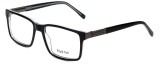Profile View of Big&Tall Designer Progressive Blue Light Glasses 14 Black Crystal Acetate 58mm