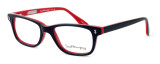 Profile View of Ernest Hemingway Designer Blue Light Glasses H4617 (Small) in Black-Red 48mm
