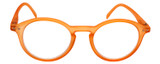 Front View of Calabria Elite Designer Progressive Blue Light Glasses ZT1662 Round Orange 48 mm