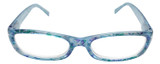 Front View of Calabria Dora Round&Oval Designer Blue Light Blocking Glasses 50 mm in Blueberry