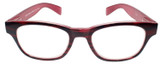 Front View of Calabria Drew Square Designer Progressive Blue Light Glasses 48 mm Marsala Smoke