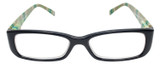 Front View of Calabria Beth Rectangular Designer Blue Light Blocking Glasses 50 mm Lime Green