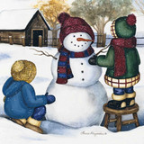 Holiday Christmas Theme Cleaning Cloth Making A Snowman
