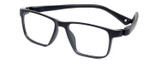Profile View of Cruiser KIDS 032-C1 Designer Blue Light Blocking Eyeglasses in Matte Black Unisex Square Full Rim Plastic 47 mm
