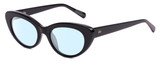 Profile View of SITO SHADES Siena Designer Blue Light Blocking Eyeglasses in Gloss Black Unisex Cat Eye Full Rim Acetate 50 mm