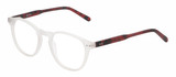 Profile View of Reptile Mata Designer Progressive Lens Blue Light Blocking Eyeglasses in Matte Clear Crystal Tortoise Havana Auburn Brown Unisex Panthos Full Rim Acetate 47 mm
