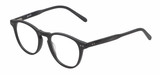 Profile View of Reptile Mata Designer Progressive Lens Blue Light Blocking Eyeglasses in Matte Black Unisex Panthos Full Rim Acetate 47 mm