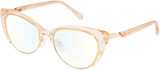 Profile View of Prive Revaux Veronica Designer Progressive Lens Blue Light Blocking Eyeglasses in Cantaloupe Crystal Ladies Cat Eye Full Rim Acetate 53 mm