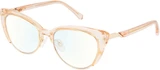 Profile View of Prive Revaux Veronica Designer Blue Light Blocking Eyeglasses in Cantaloupe Crystal Ladies Cat Eye Full Rim Acetate 53 mm