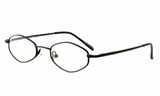 Profile View of Calabria MetalFlex U Brown Designer Blue Light Block Reading Glasses 48mm /Power