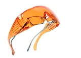 Medspex 1003 Dark Orange Fitover Dental Safety Glasses Protection for Teeth Whitening LED Light Eye Shield Red Light Goggles Blue Light Blocking Glasses Fit Over Prescription Glasses Anti Fog Scratch image 3
