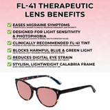 Medspex Adel-AVT Violet Purple FL-41 Rose Color Therapy Reading Glasses