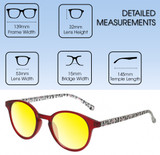 Medspex EL15557R Crystal Red Modern Art White Black Gold Yellow Color Therapy Reading Glasses