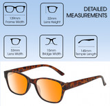 Medspex EL15558R Gloss Tortoise Havana Brown Spot Light Orange Color Therapy Reading Glasses