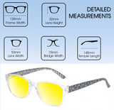 Medspex EL15558R Crystal Clear Modern Art Pink Blue Gold Yellow Color Therapy Reading Glasses