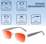 Medspex EL15558R Crystal Clear Modern Art Pink Blue Amber Orange Color Therapy Reading Glasses