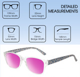 Medspex EL15558R Crystal Clear Modern Art Pink Blue Passion Purple Color Therapy Reading Glasses